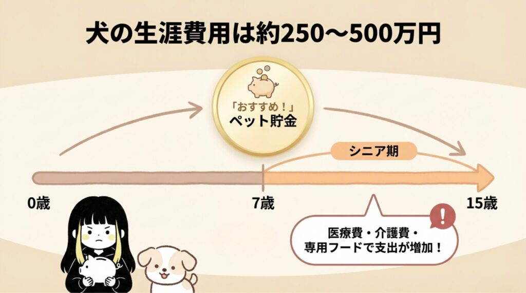 犬の生涯費用は約250〜500万円