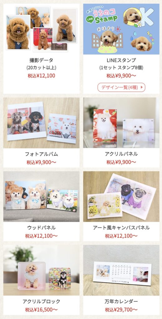 フォトレコペット撮影会のフォトグッズ